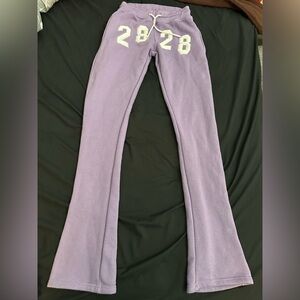 Purple Stacked Sweatpants